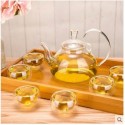 Heat Resistant Glass Thickened Glass Flower Teapot Set Fruit Tea High Handle Pot